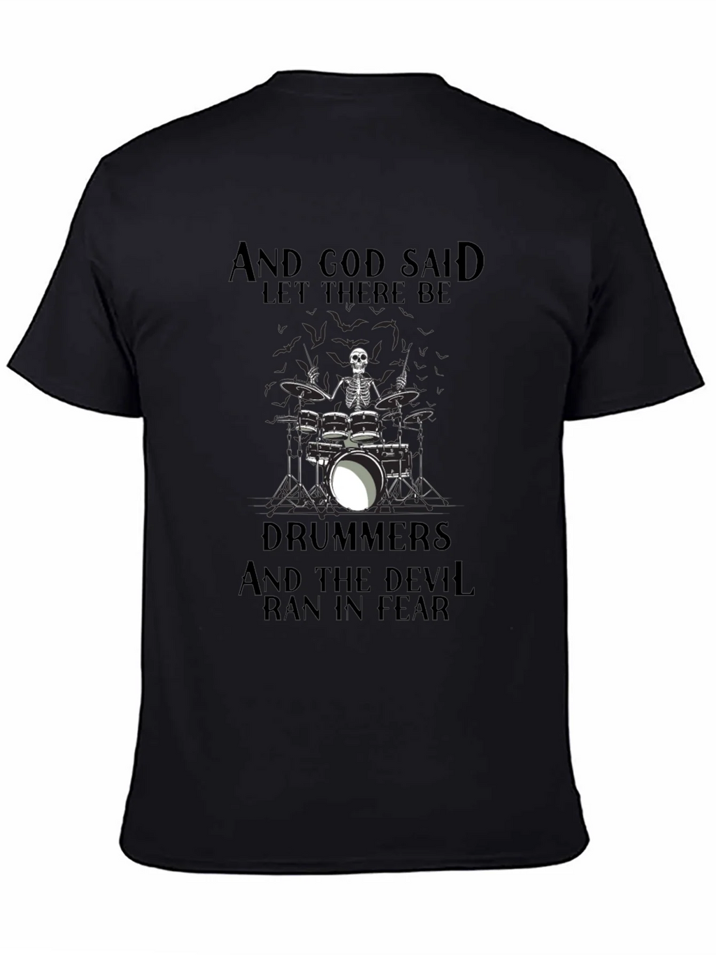 Drummers Skeleton Graphic Black T-Shirt product image 7