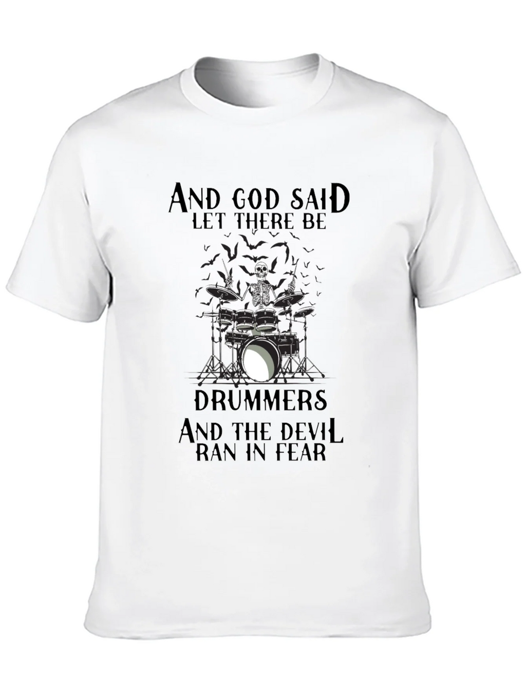 Drummers Skeleton Graphic Black T-Shirt product image 12