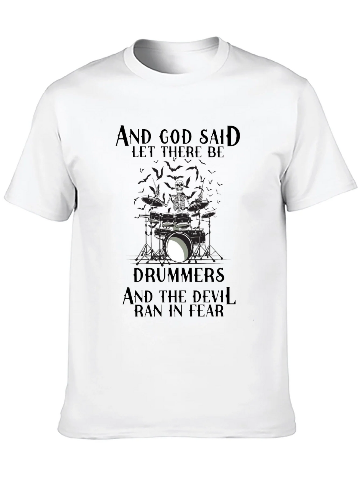 Drummers Skeleton Graphic Black T-Shirt product image 12