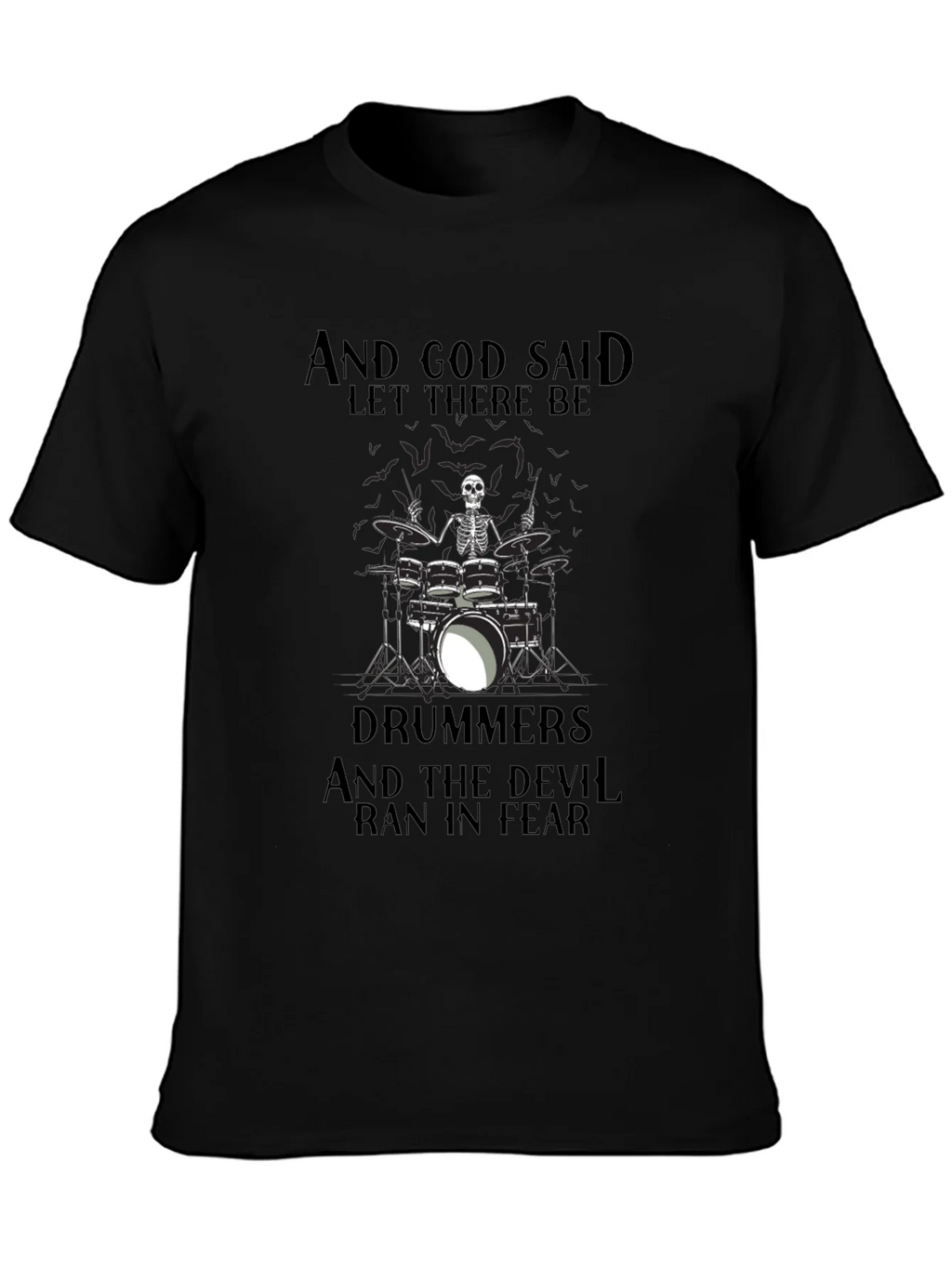 Drummers Skeleton Graphic Black T-Shirt product image 6