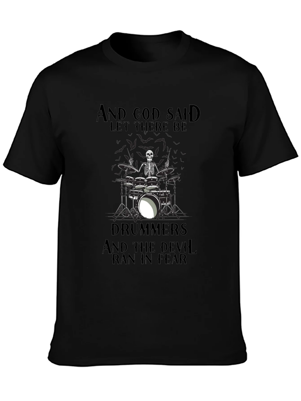 Drummers Skeleton Graphic Black T-Shirt product image 6