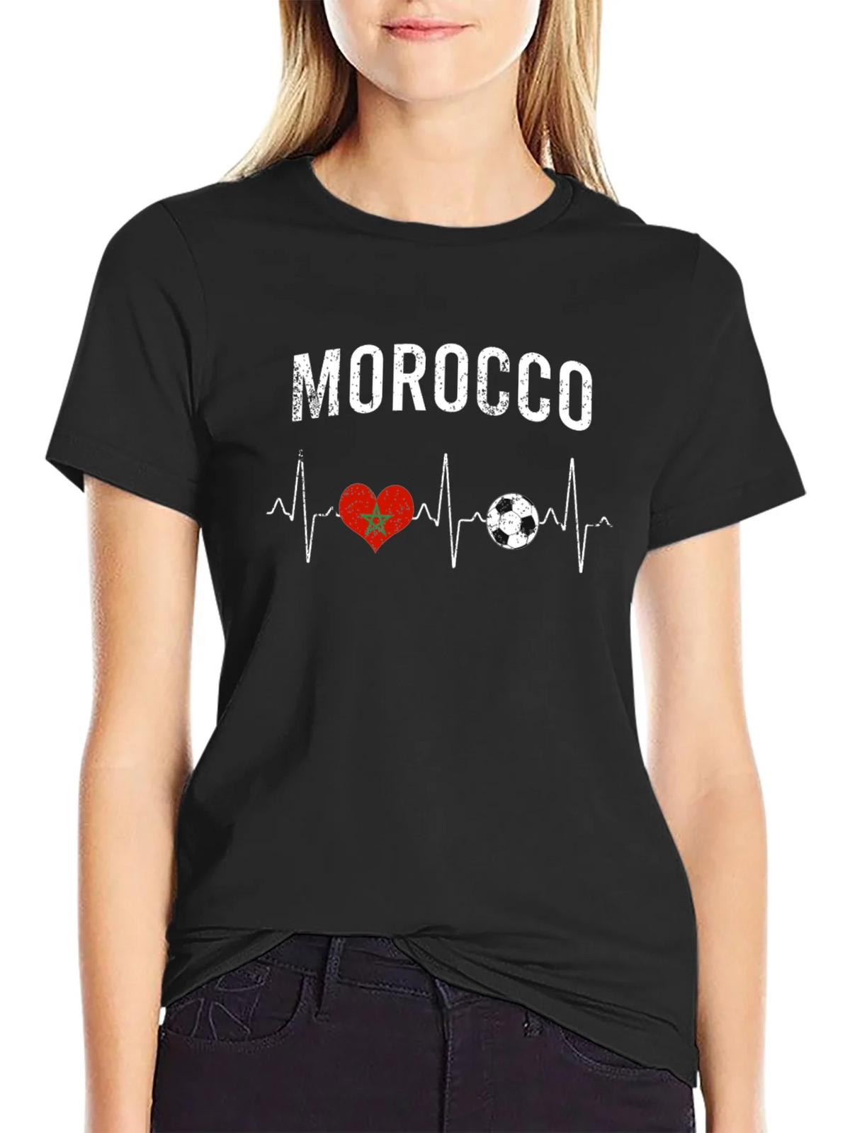 Morocco Heartbeat Soccer T-Shirt product image 5