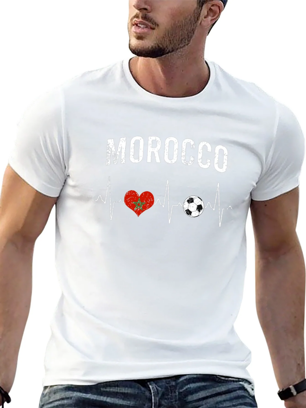Morocco Heartbeat Soccer T-Shirt product image 4