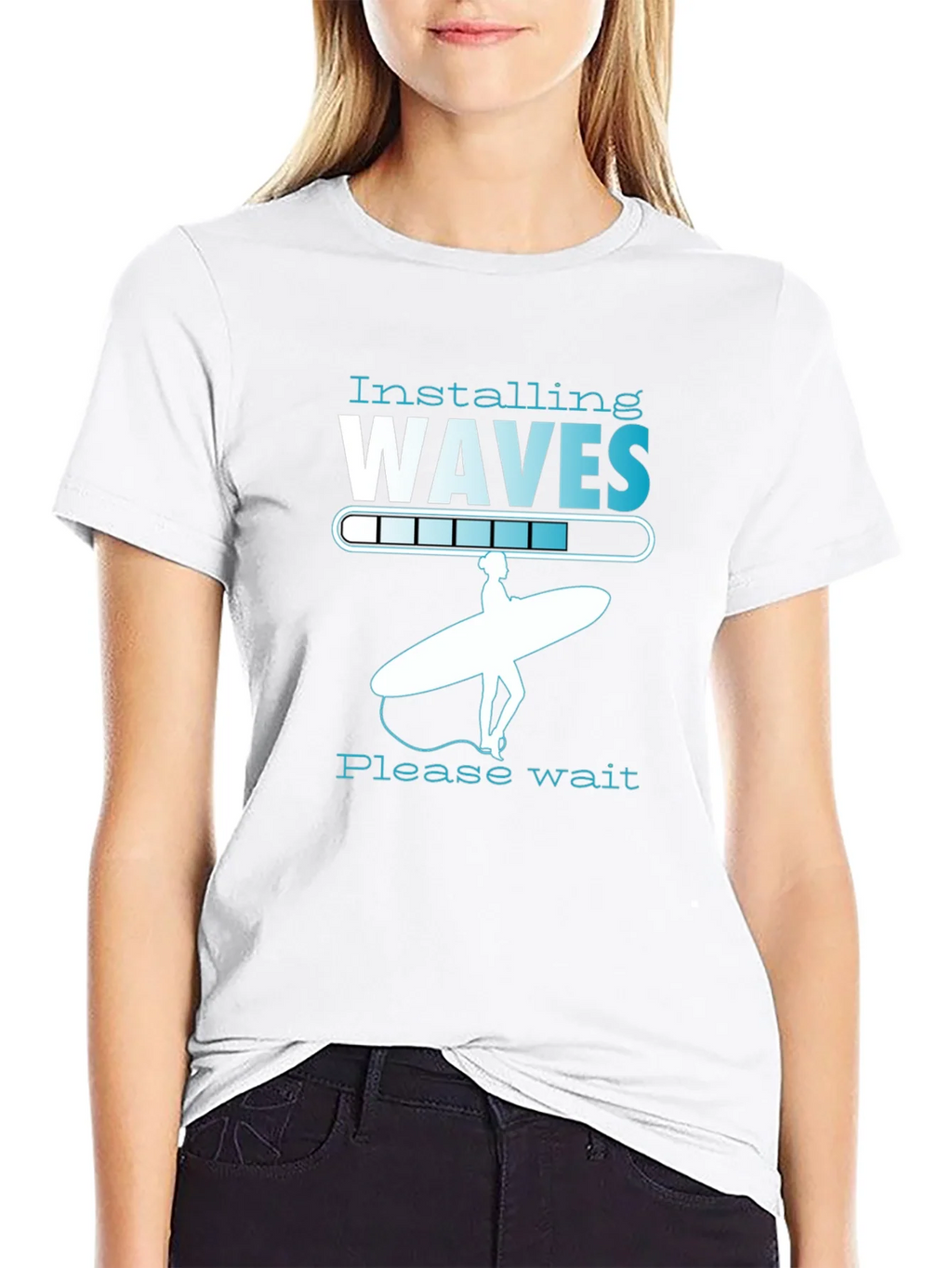 Installing Waves Graphic T-Shirt - Surfer Design product image 10