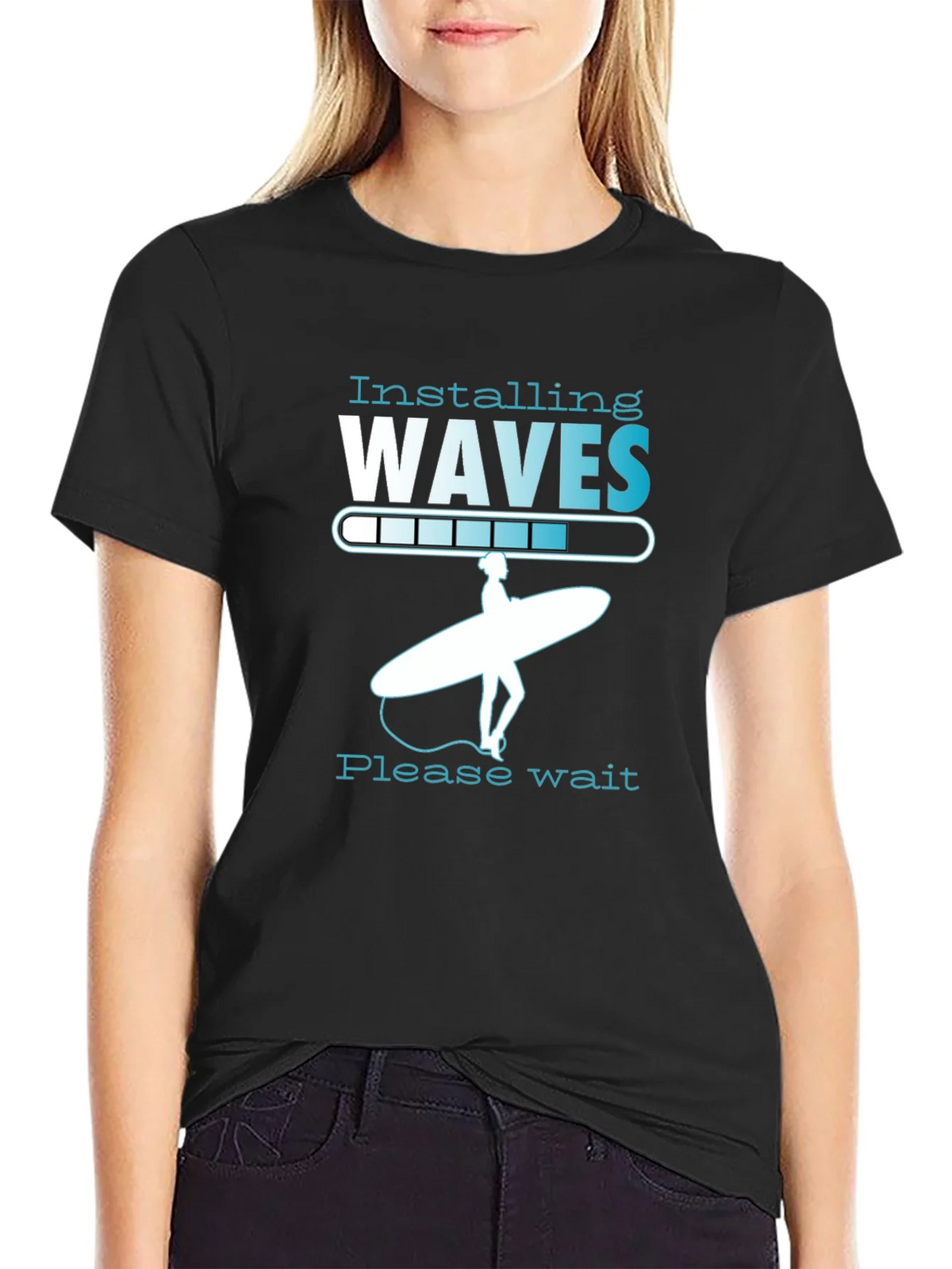 Installing Waves Graphic T-Shirt - Surfer Design product image 5