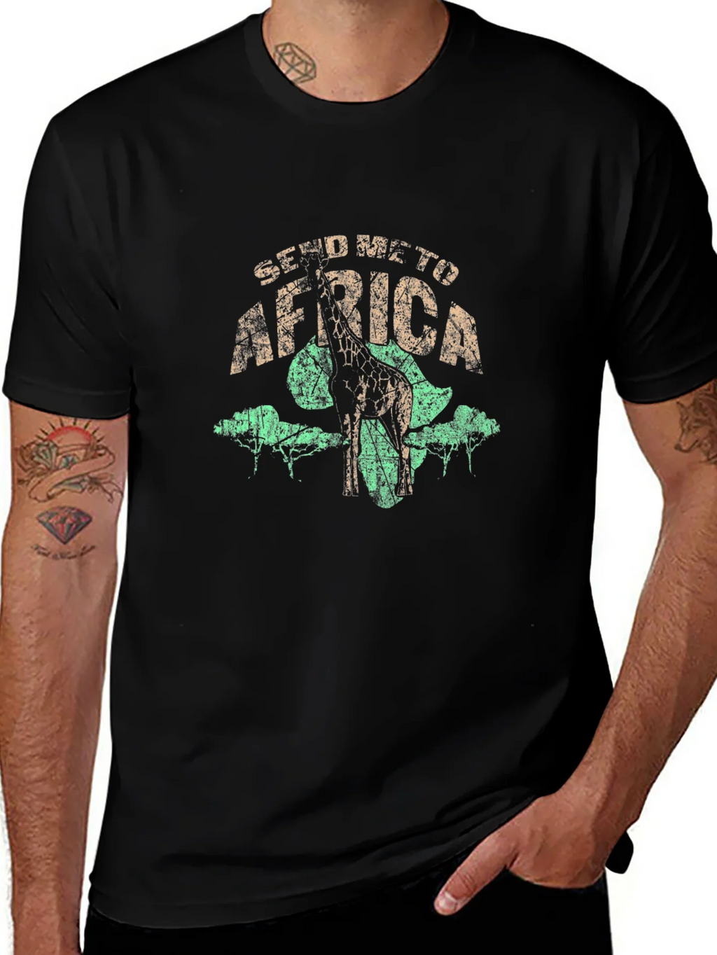 Send Me To Africa Giraffe Graphic T-Shirt product image 1
