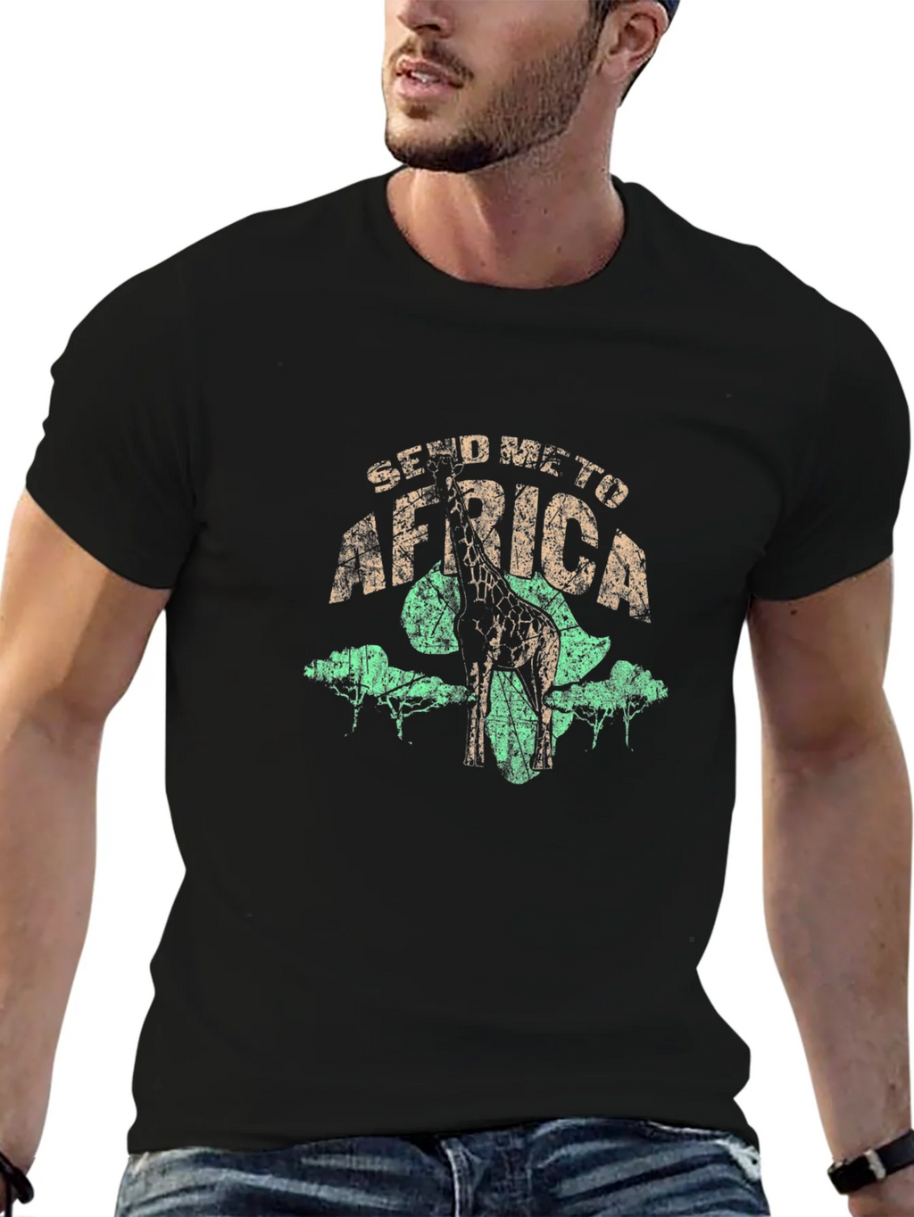 Send Me To Africa Giraffe Graphic T-Shirt product image 9