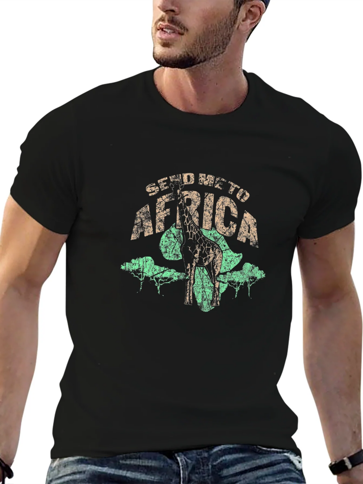 Send Me To Africa Giraffe Graphic T-Shirt product image 9
