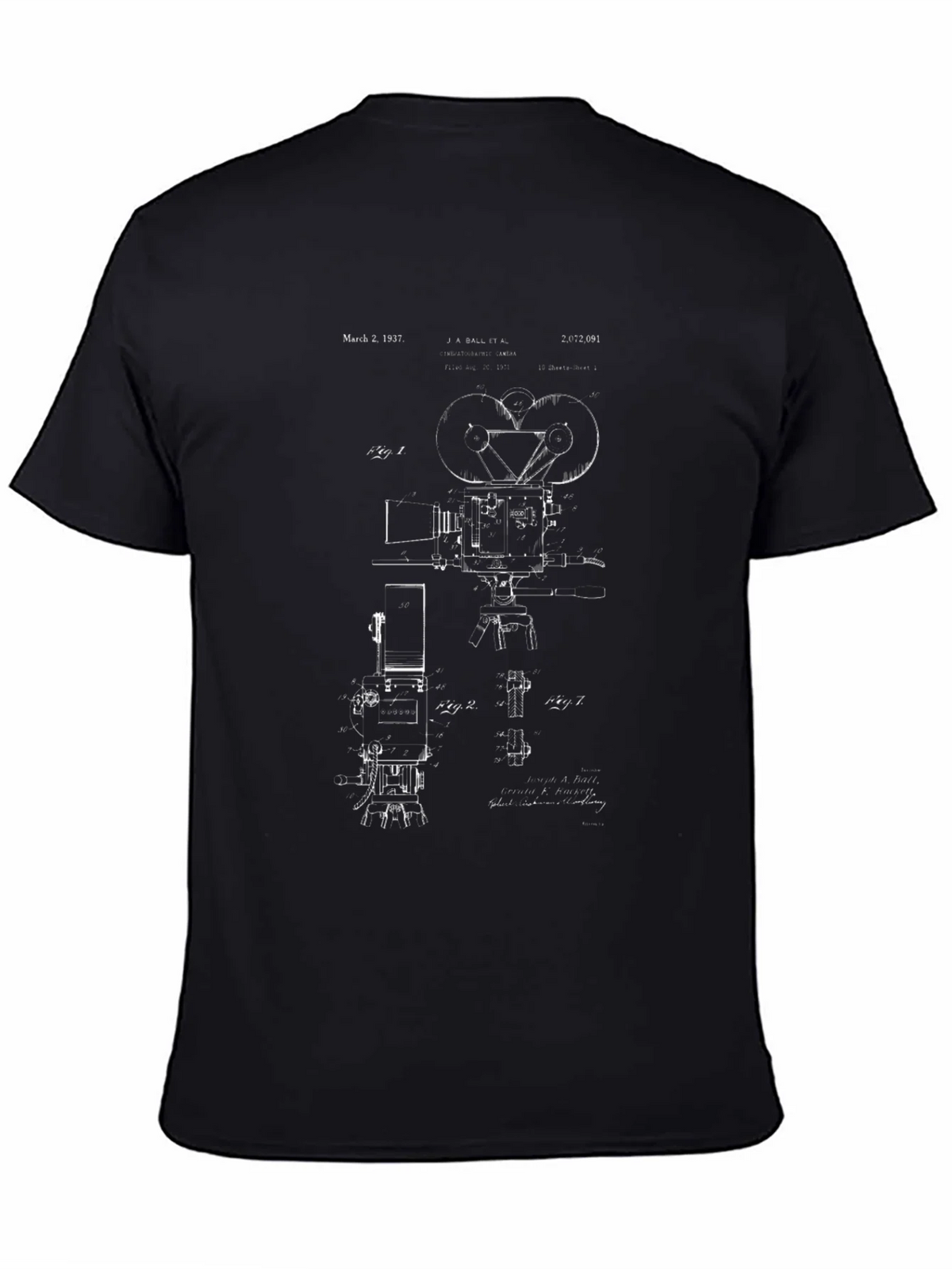 Vintage Camera Blueprint Graphic Tee product image 7