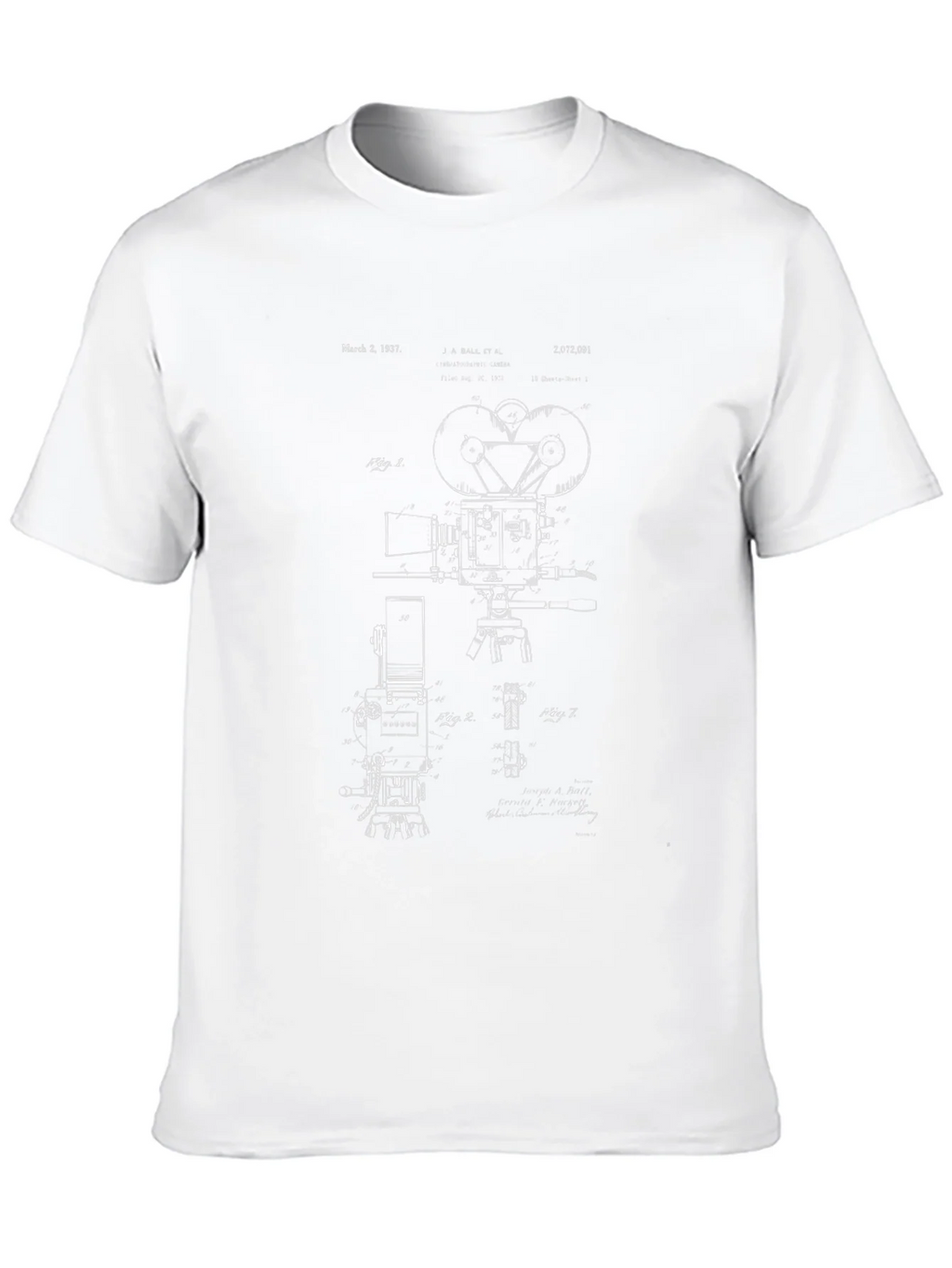 Vintage Camera Blueprint Graphic Tee product image 12