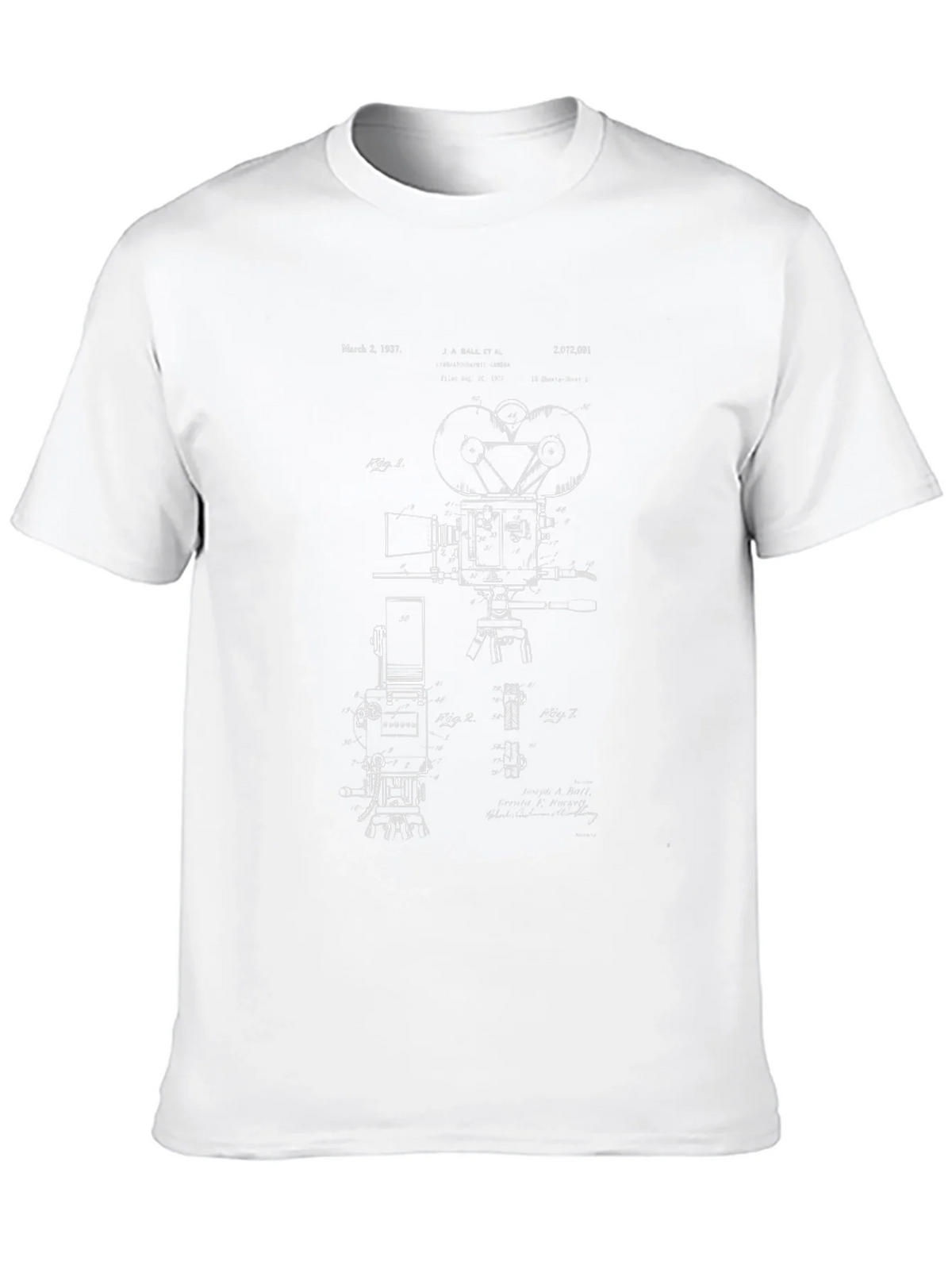 Vintage Camera Blueprint Graphic Tee product image 12