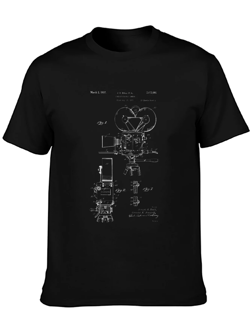 Vintage Camera Blueprint Graphic Tee product image 6