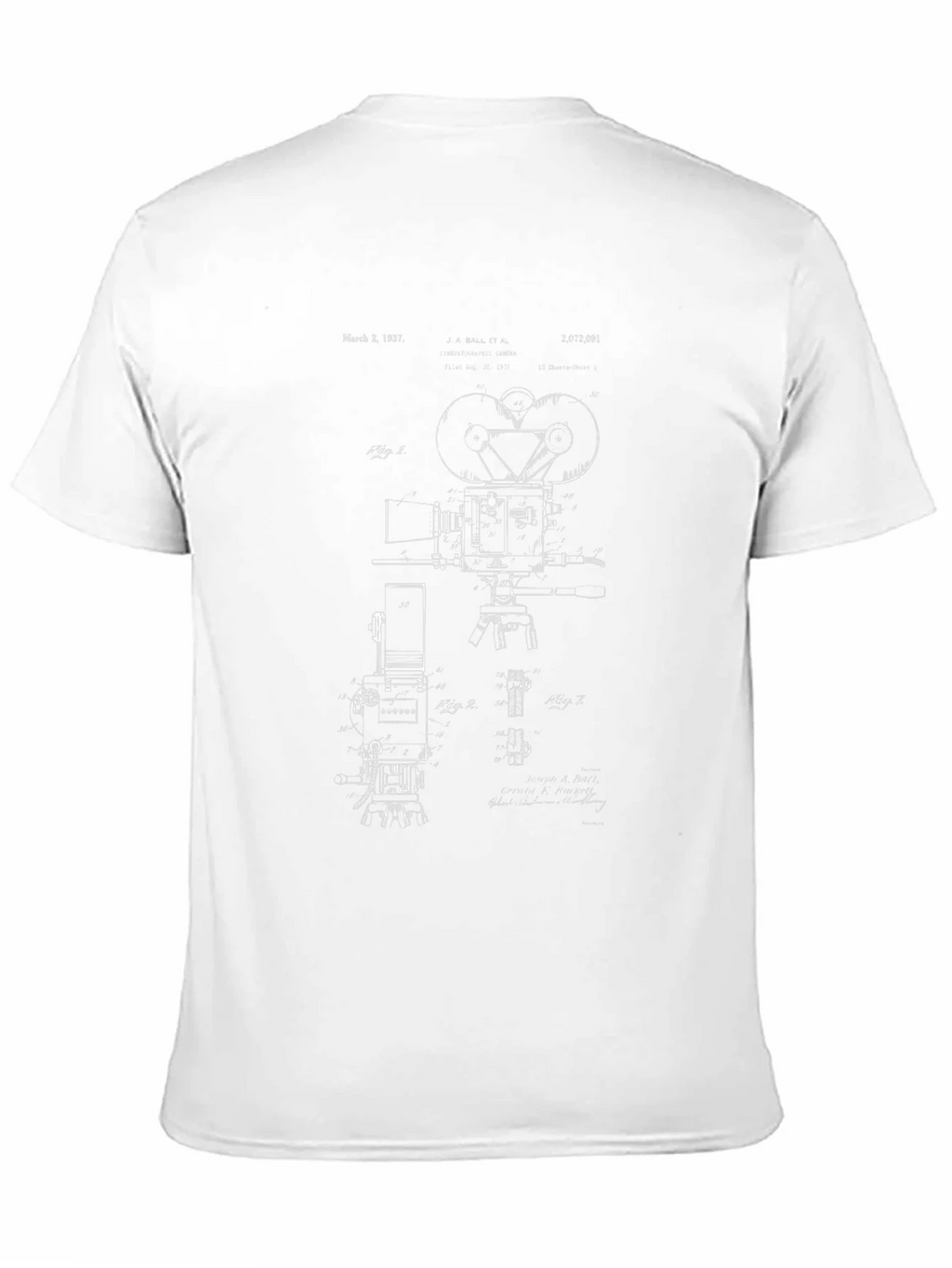 Vintage Camera Blueprint Graphic Tee product image 2