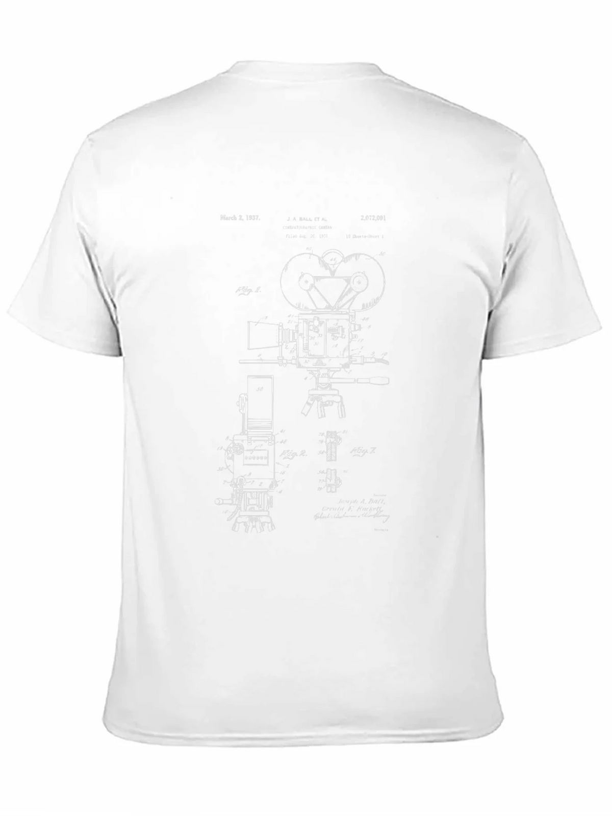 Vintage Camera Blueprint Graphic Tee product image 2