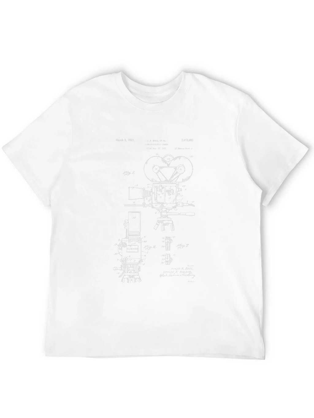 Vintage Camera Blueprint Graphic Tee product image 3