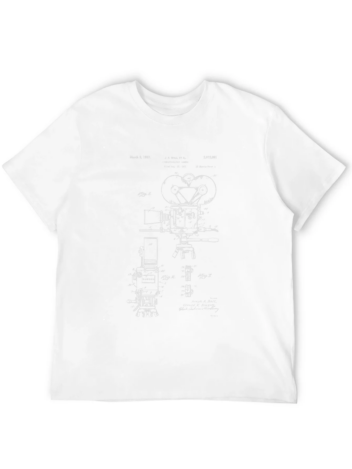 Vintage Camera Blueprint Graphic Tee product image 3