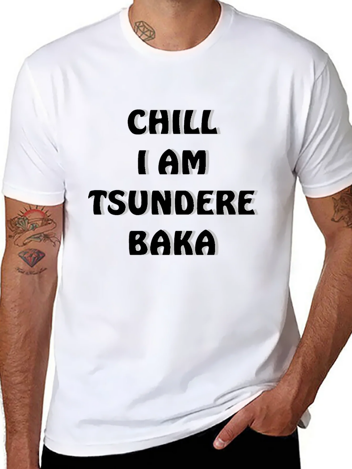 Chill I Am Tsundere Baka Graphic T-Shirt product image 10