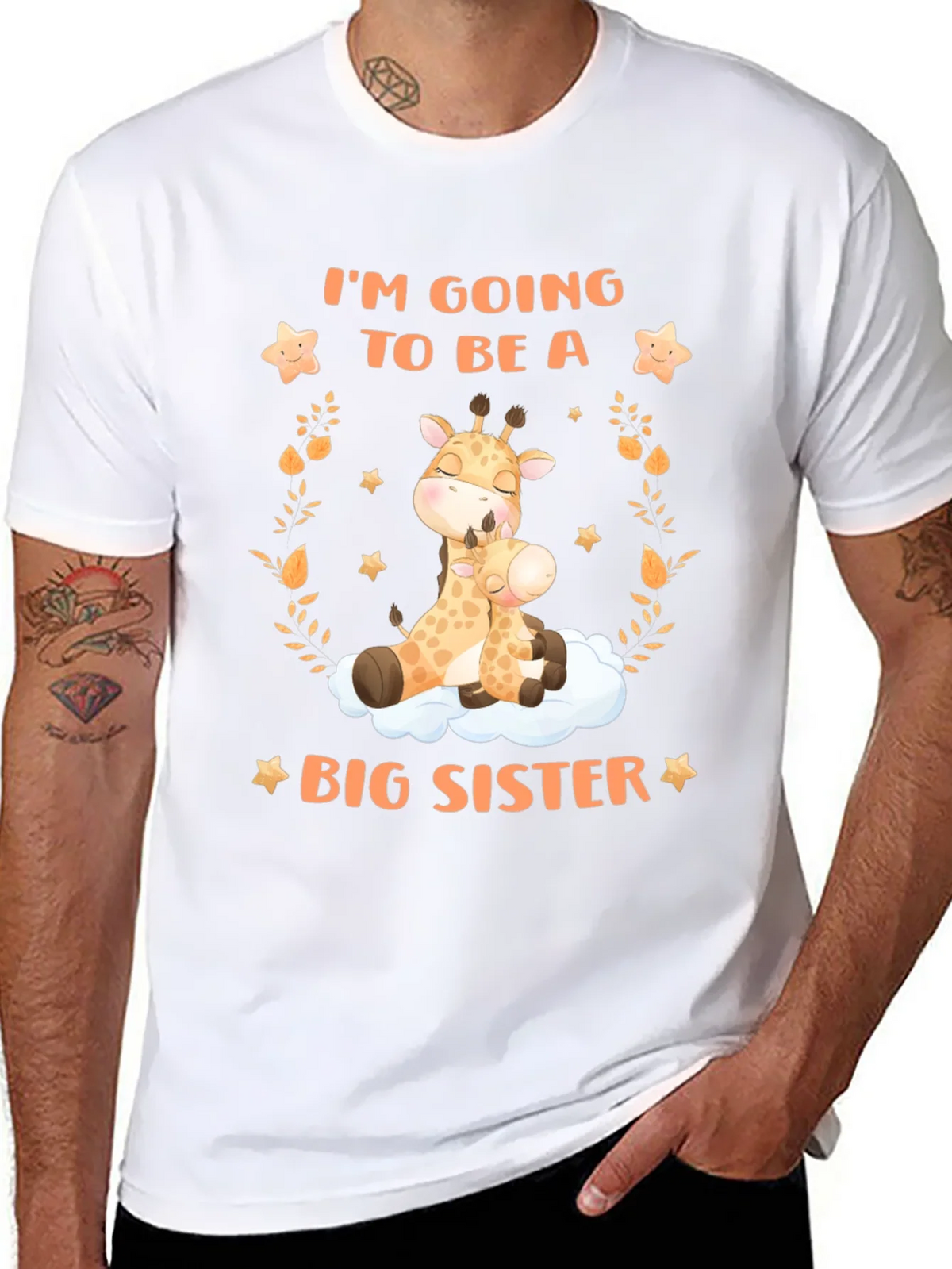 Big Sister Giraffe Graphic Tee - Baby Announcement product image 10