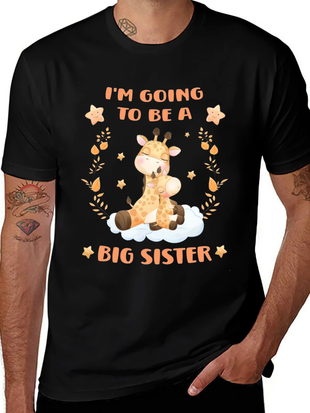 Big Sister Giraffe Graphic Tee - Baby Announcement product image 1