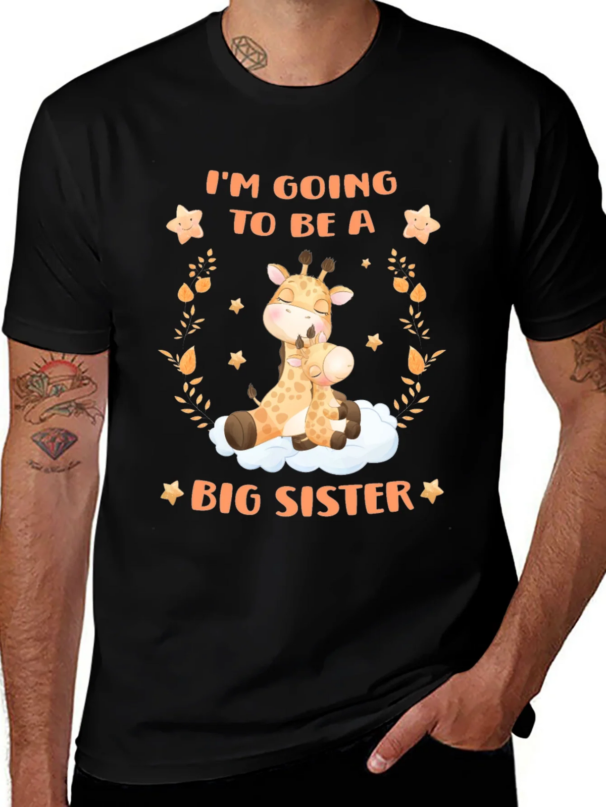 Big Sister Giraffe Graphic Tee - Baby Announcement product image 1