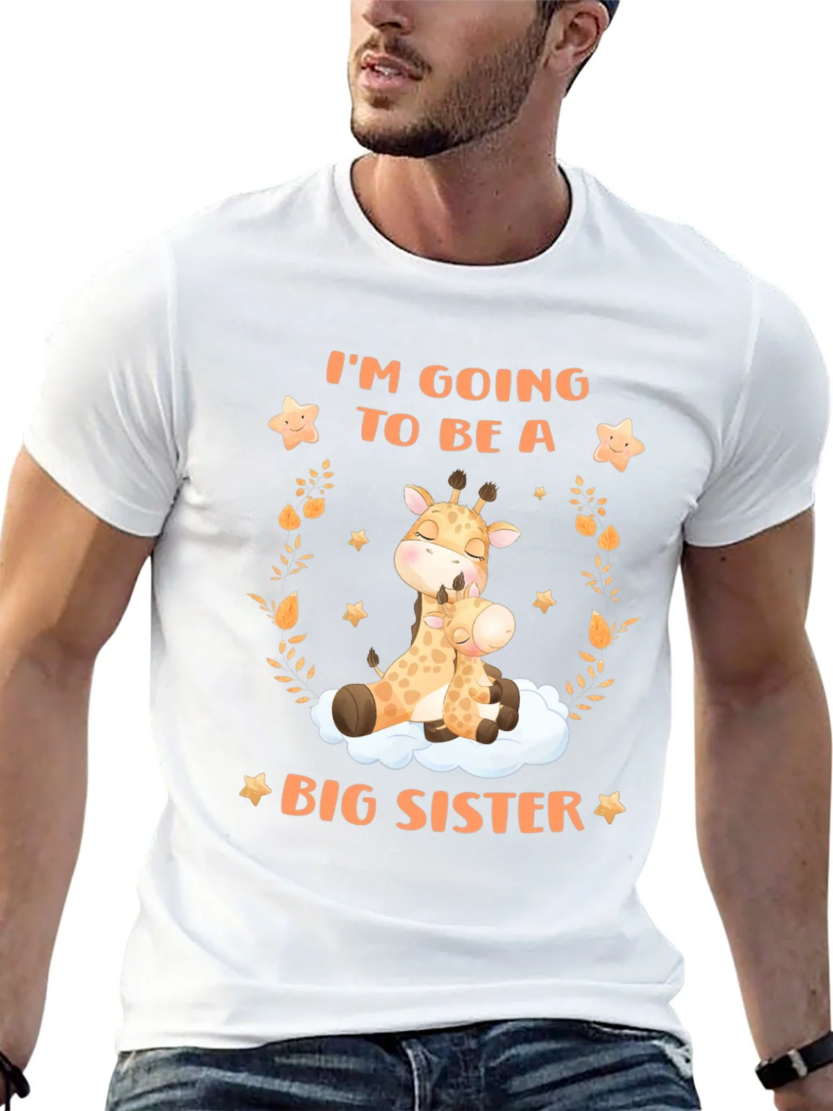 Big Sister Giraffe Graphic Tee - Baby Announcement product image 4