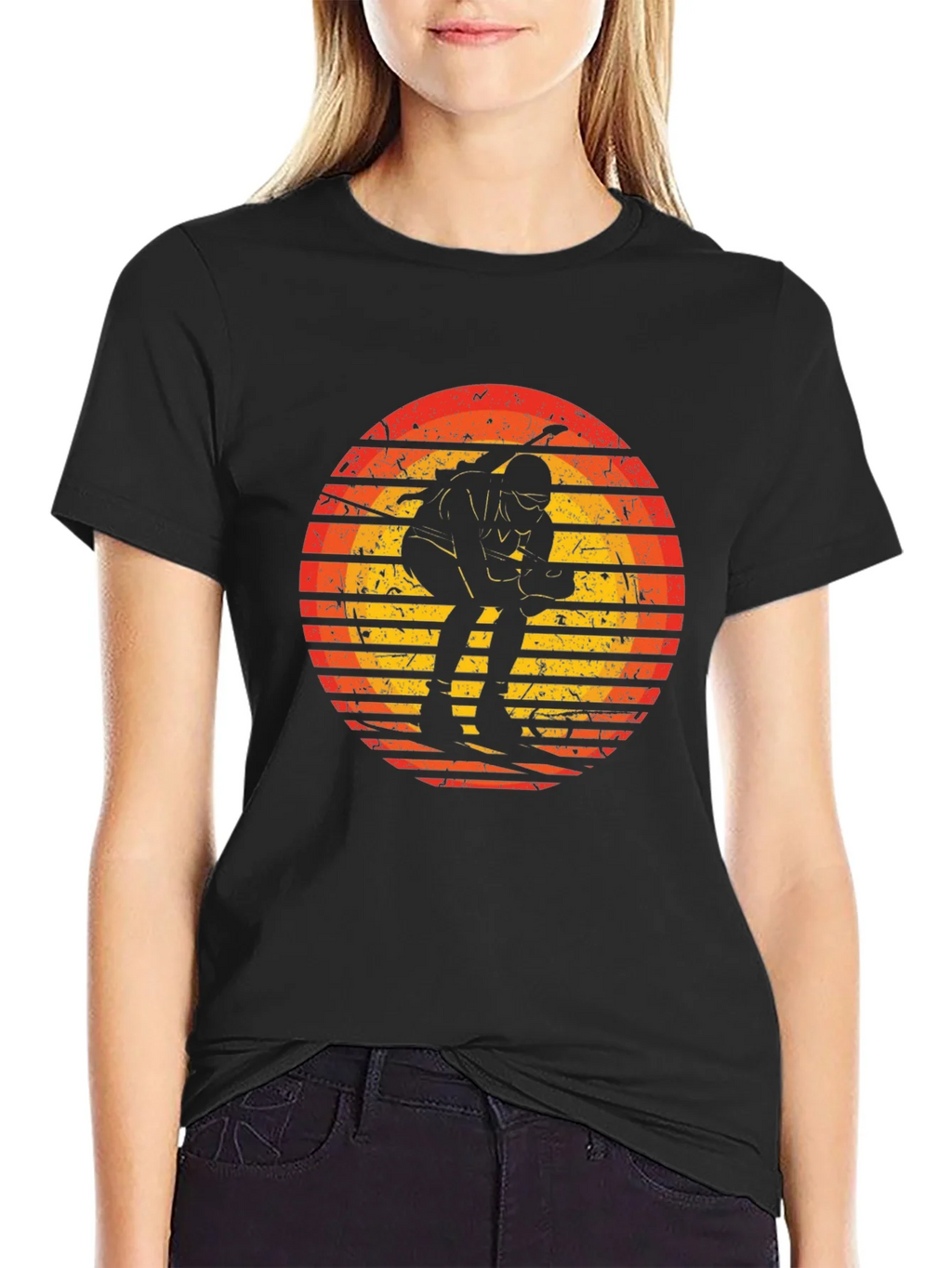 Retro Skiing Sunset Graphic Tee - Sporty & Stylish product image 5