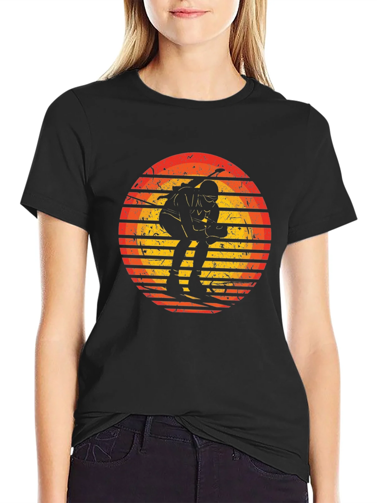 Retro Skiing Sunset Graphic Tee - Sporty & Stylish product image 5