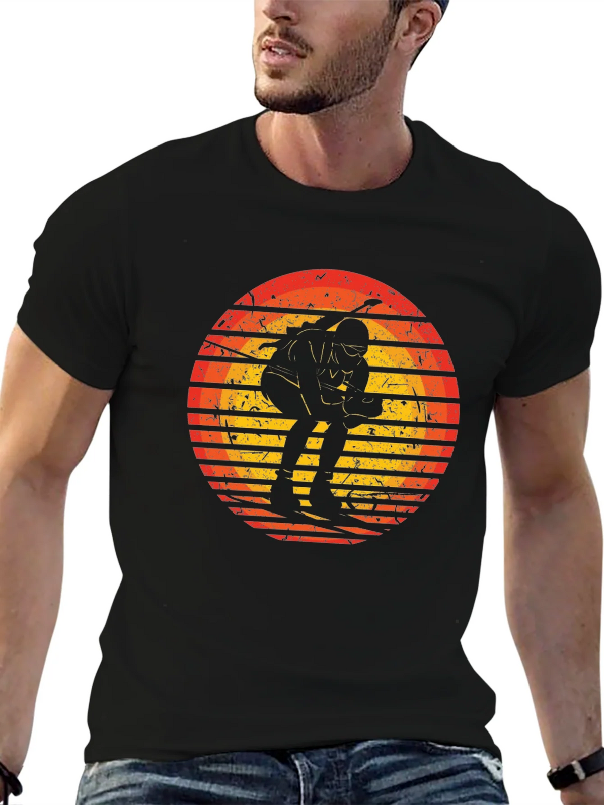 Retro Skiing Sunset Graphic Tee - Sporty & Stylish product image 9