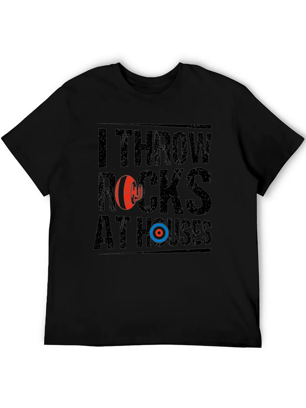 I Throw Rocks At Houses Funny Curling T-Shirt product image 8