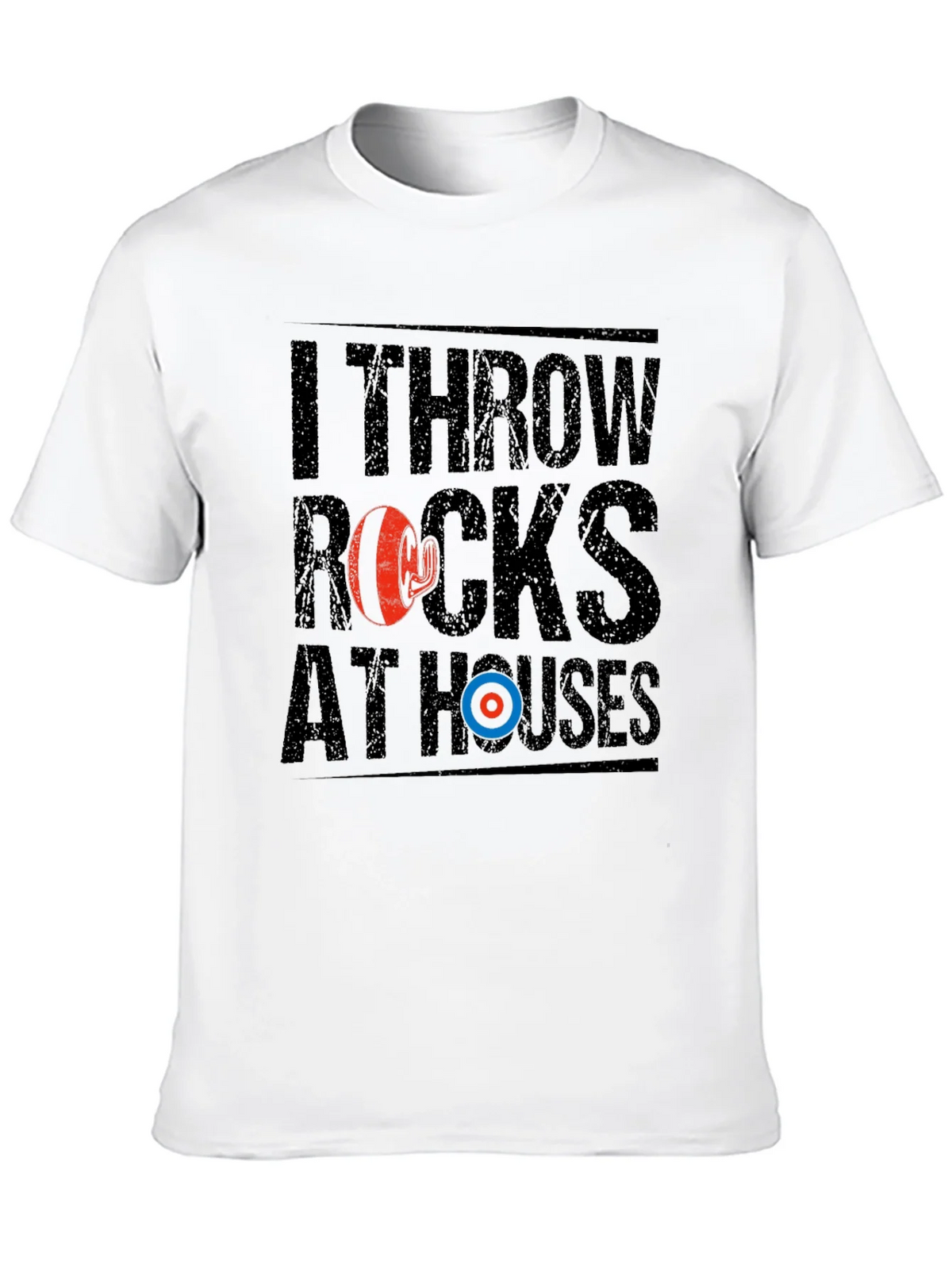 I Throw Rocks At Houses Funny Curling T-Shirt product image 12