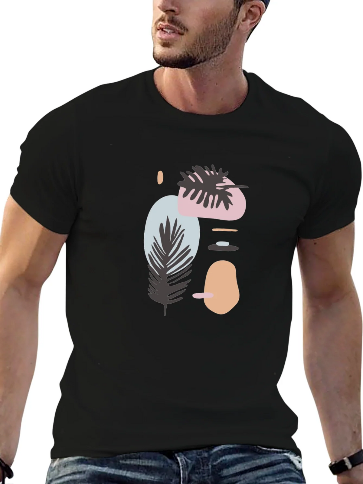 Abstract Art Graphic Print Crew Neck T-Shirt product image 3
