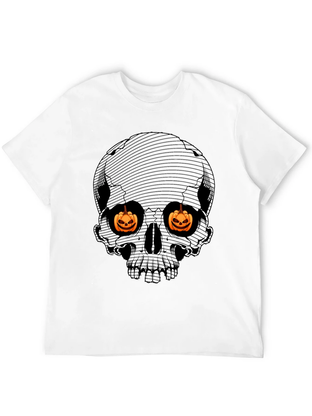 Halloween Skull Pumpkin Eyes T-Shirt product image 3