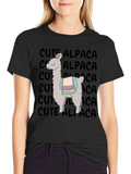 Cute Alpaca Graphic T-Shirt - Unisex Black Tee product image 1