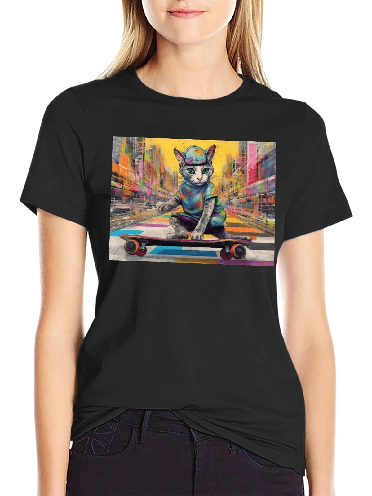 Cool Cat Skateboarder T-Shirt product image 5
