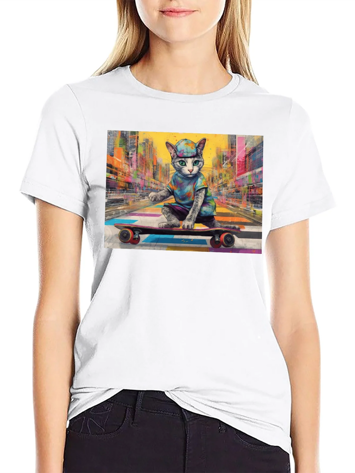 Cool Cat Skateboarder T-Shirt product image 11