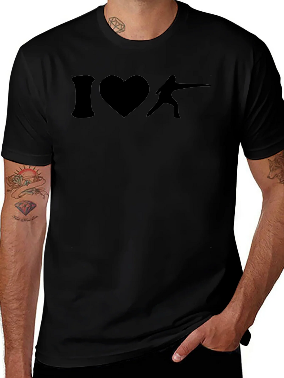 I Heart Fencing T-Shirt - Black product image 1