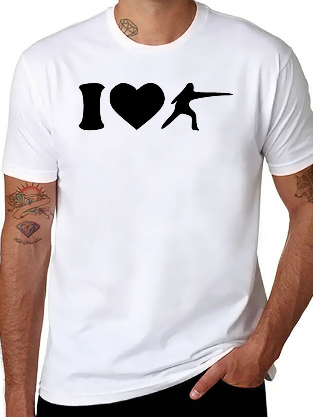 I Heart Fencing T-Shirt - Black product image 10