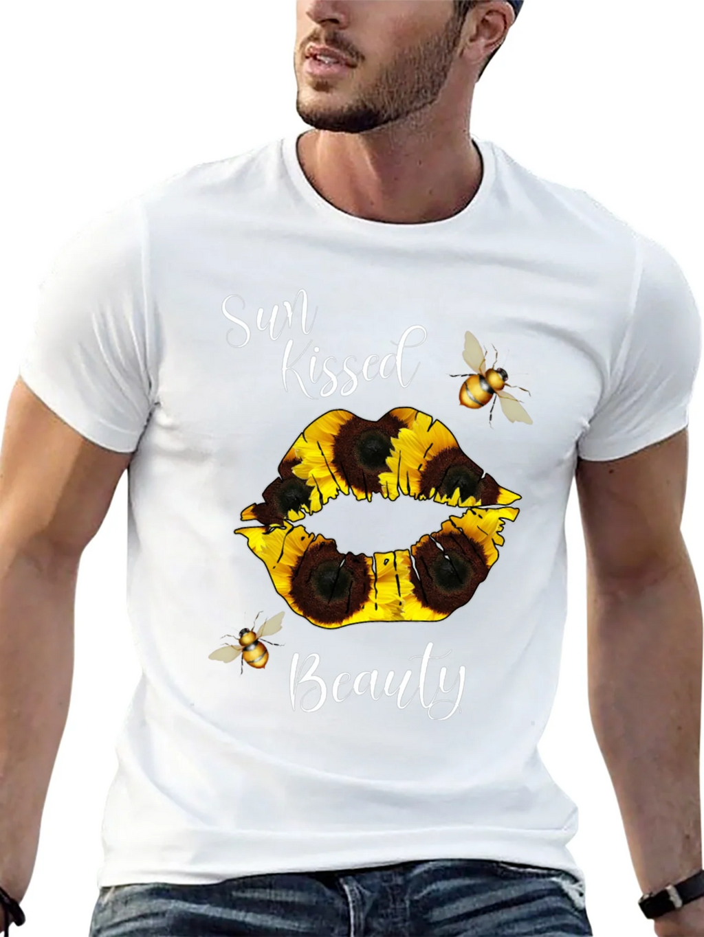 Sun Kissed Beauty Sunflower Lip T-Shirt product image 4