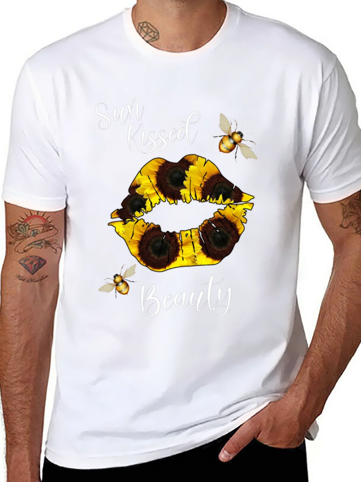 Sun Kissed Beauty Sunflower Lip T-Shirt product image 10