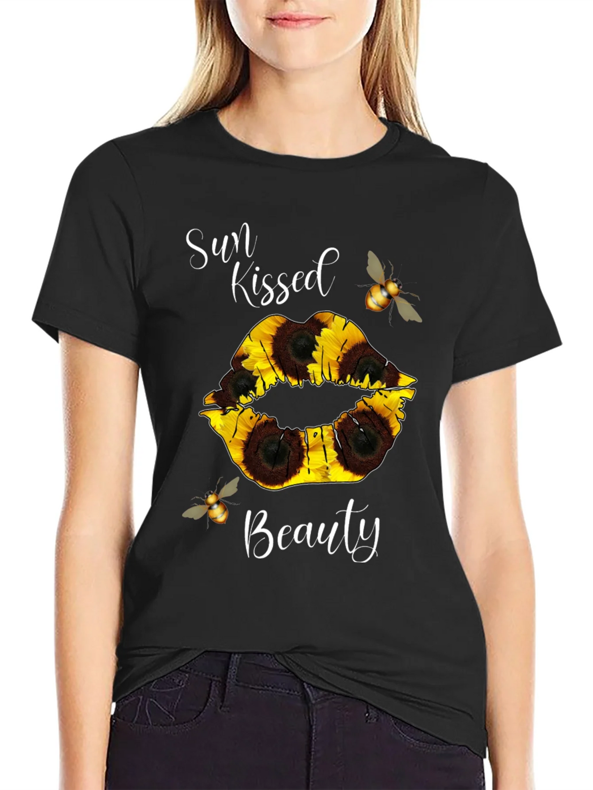 Sun Kissed Beauty Sunflower Lip T-Shirt product image 5