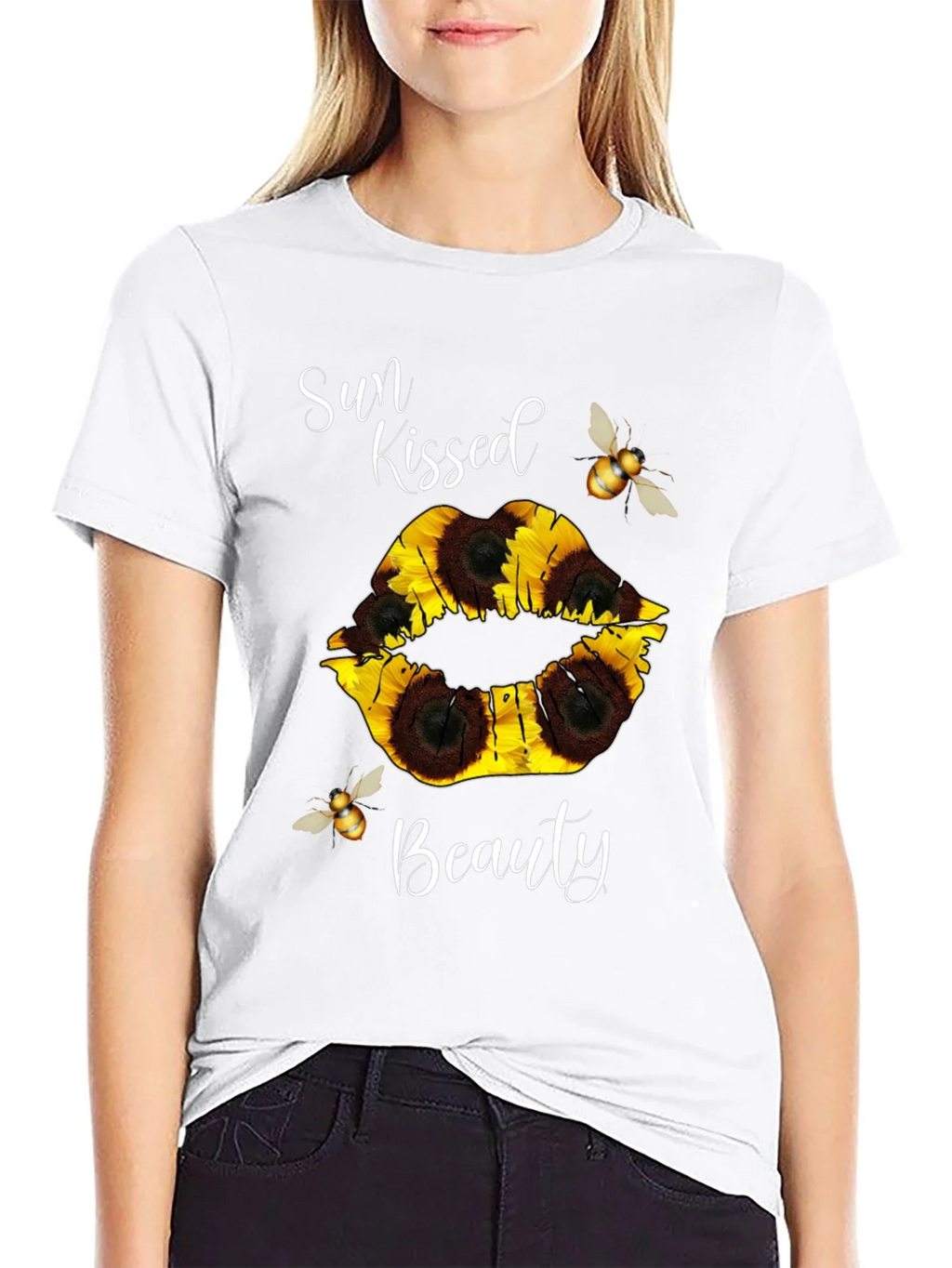 Sun Kissed Beauty Sunflower Lip T-Shirt product image 11