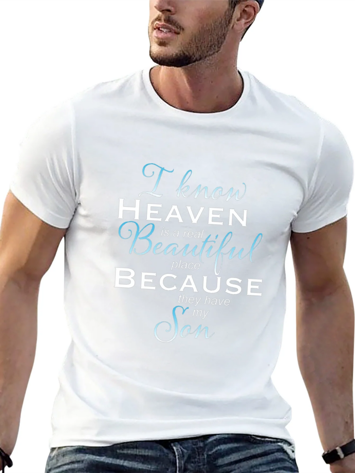 I Know Heaven T-Shirt - Memorial Son Tee product image 4