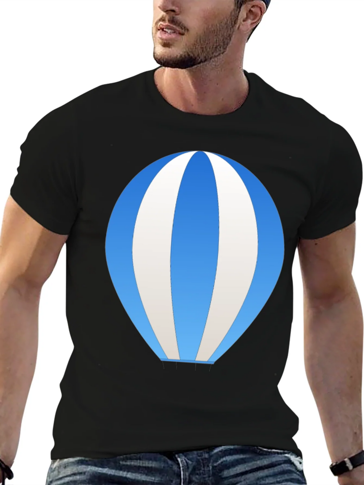 Blue Hot Air Balloon Graphic Tee product image 9
