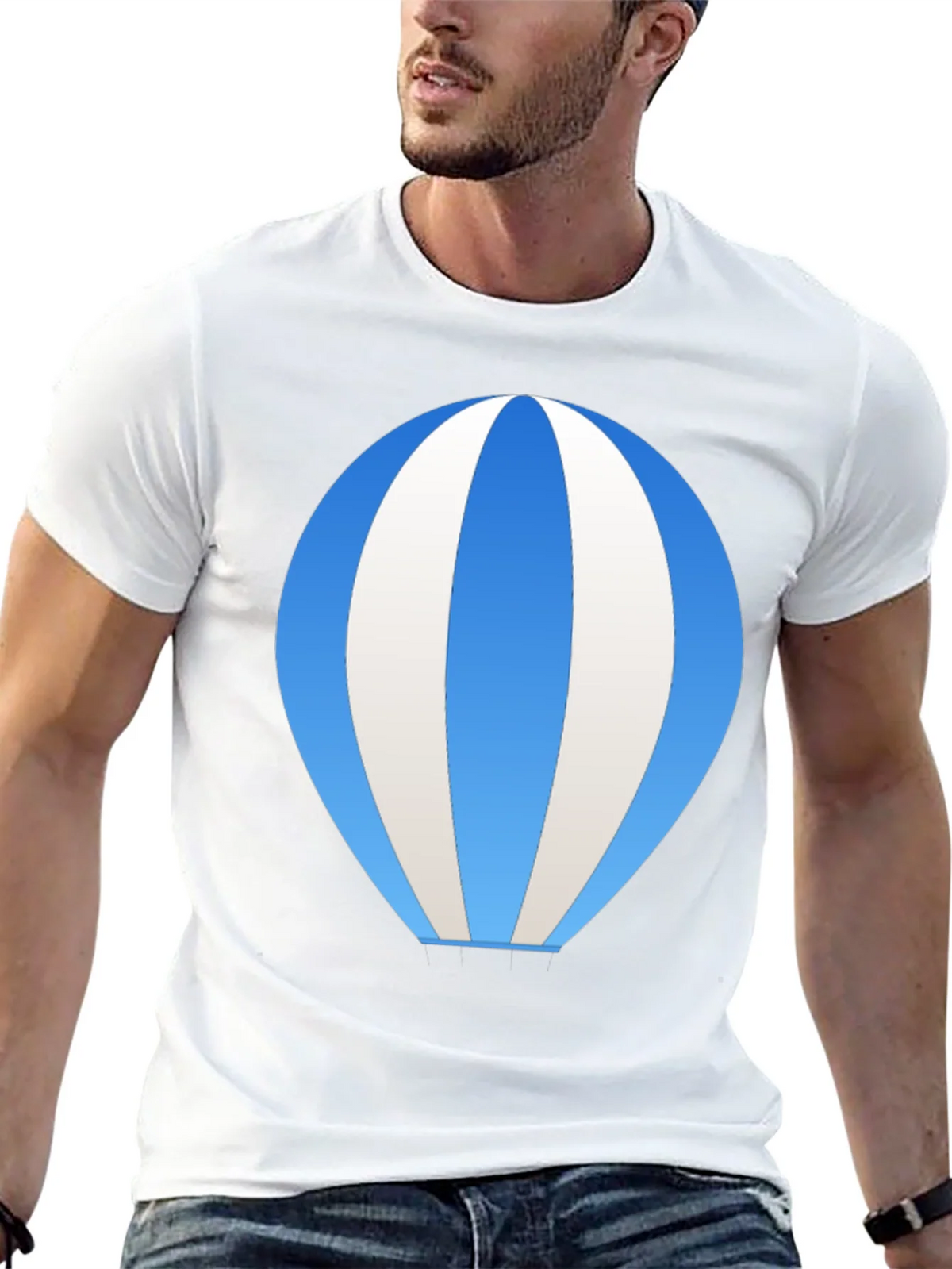 Blue Hot Air Balloon Graphic Tee product image 4