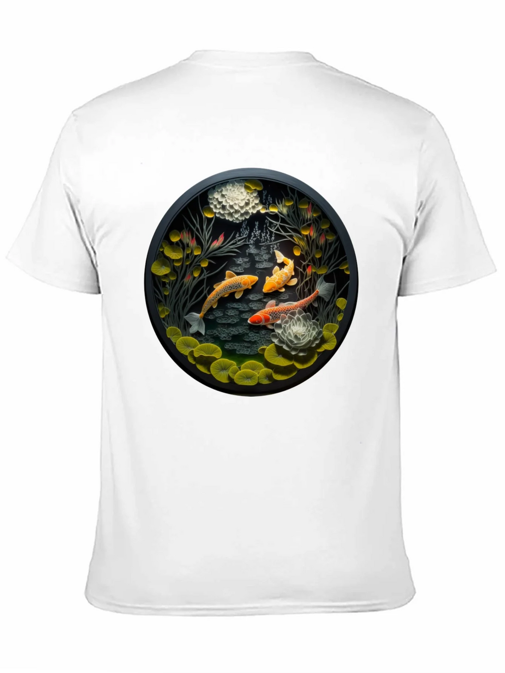 Koi Pond Graphic Tee - Stylish Black T-Shirt product image 2