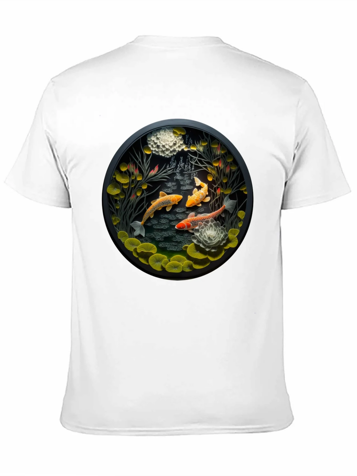 Koi Pond Graphic Tee - Stylish Black T-Shirt product image 2