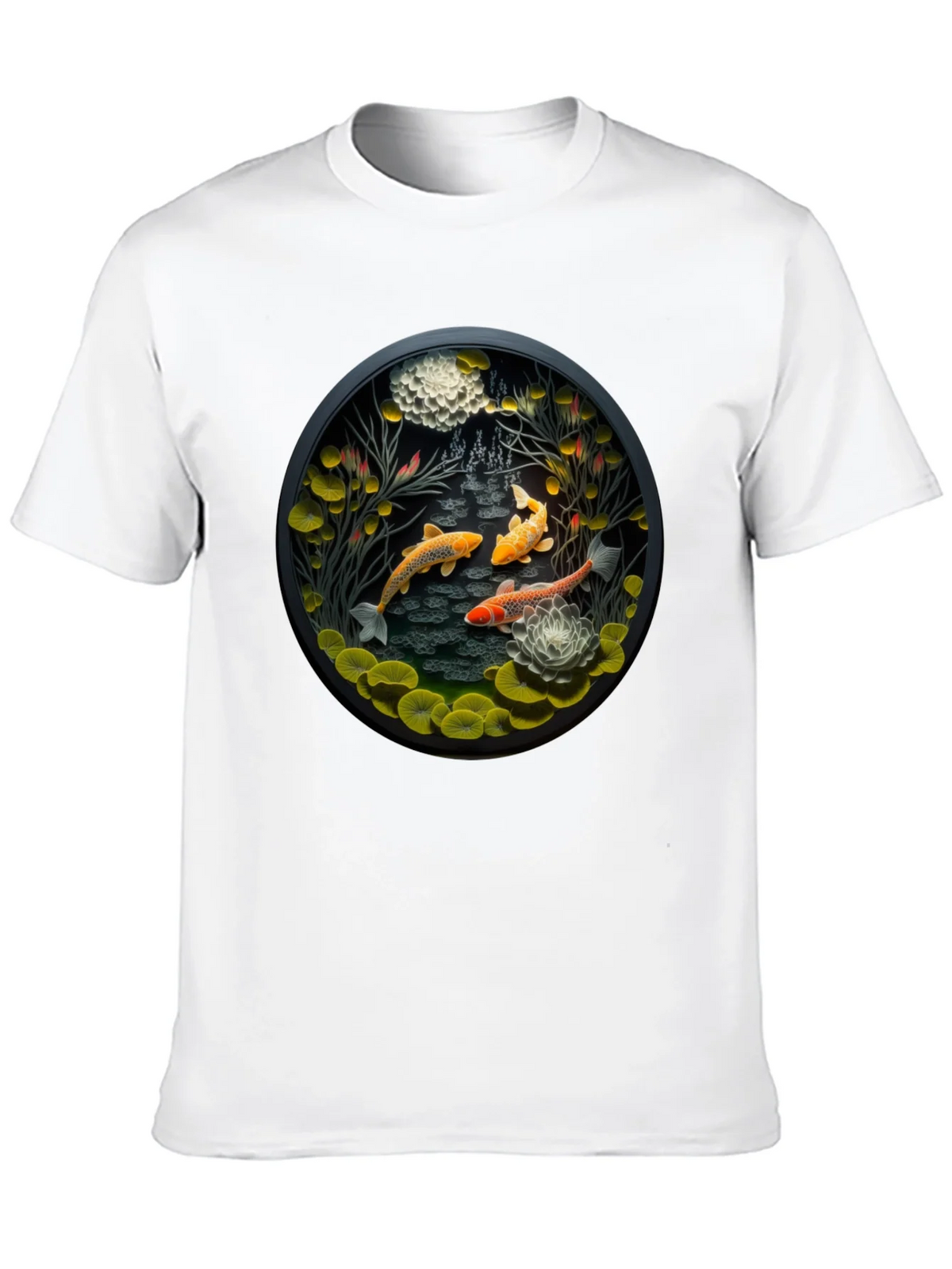 Koi Pond Graphic Tee - Stylish Black T-Shirt product image 12