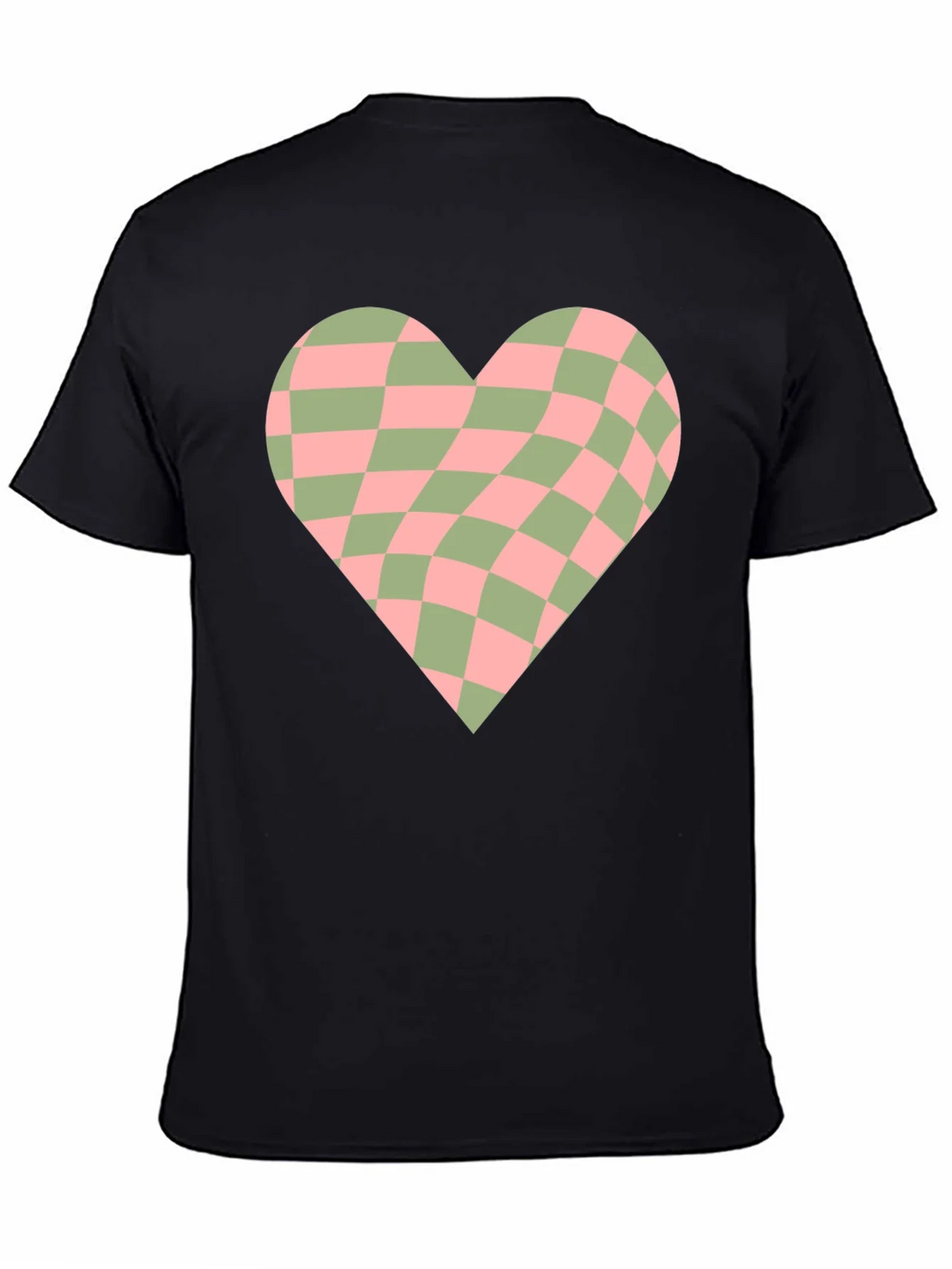 Retro Checkerboard Heart Graphic Tee product image 7