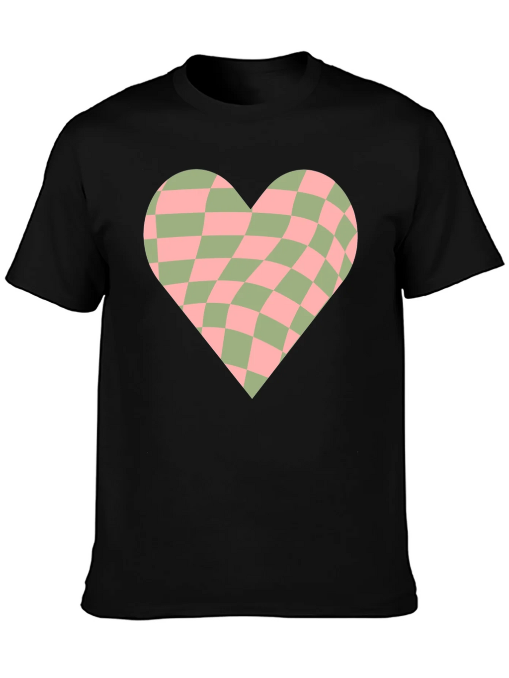 Retro Checkerboard Heart Graphic Tee product image 6