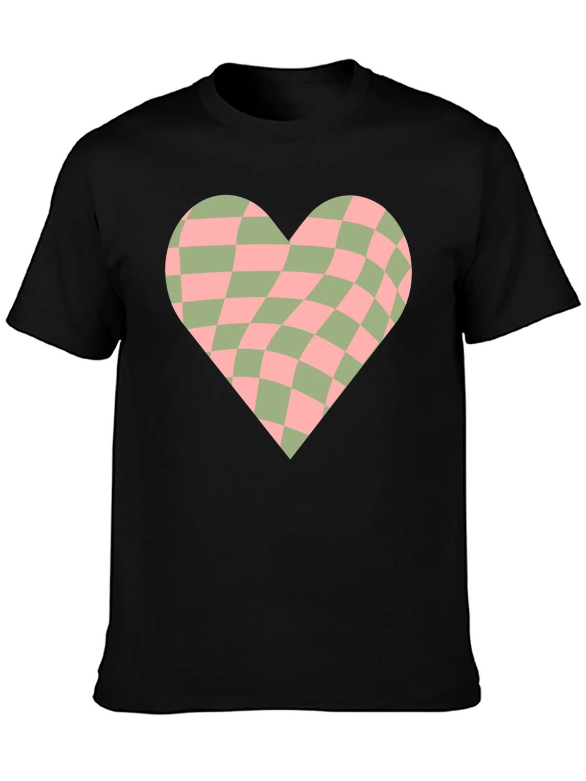Retro Checkerboard Heart Graphic Tee product image 6